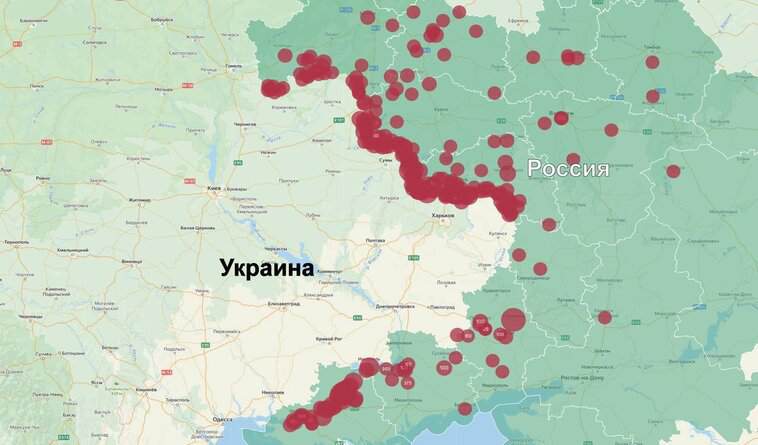 Броят на ударите по цивилни цели през последната седмица е